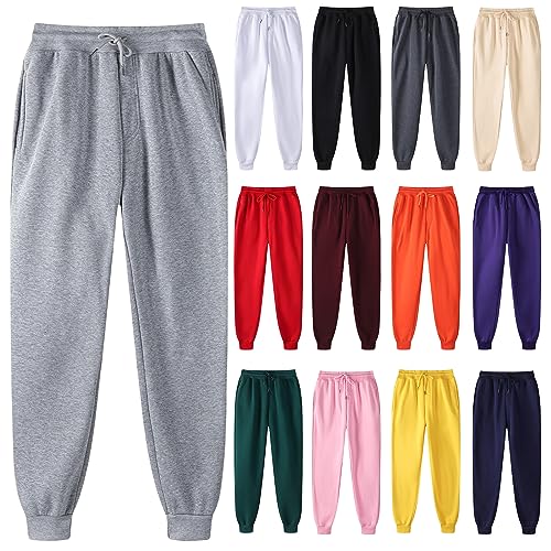 evzosrz Men's Drawstring Sweatpants Breathable Loose Fit Pants Joggers Running Active Solid Training Track SportsTrousers2
