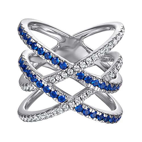 Bague croix avec zirconium bleu blanc : le bijou idéal du quotidien