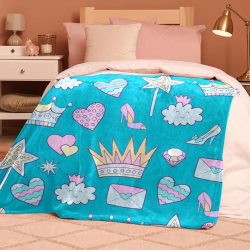 Couverture polaire princesse plaid chaude douce lits canapés chaises 150x100 - 8