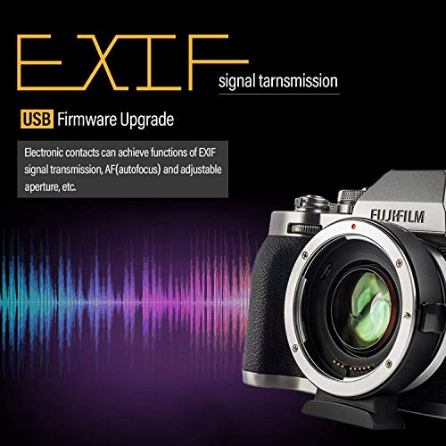 Lens Adapter EF-FX2 Auto-Focus 0.71x Speed-Booster Converter for Canon EF Lens to Fuji X-Mount Mirrorless Cameras X-T2 X-T20 X-T10 X-T100 X-PRO2 X-E3 X-A20 X-A5 - Thumbnail 5