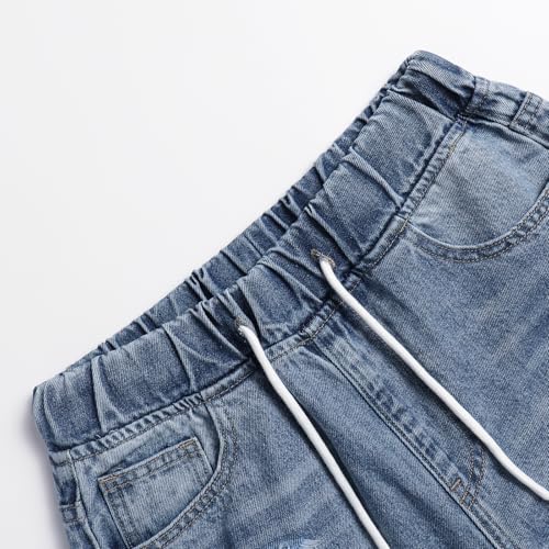 Women's Drawstring Elastic High Waist Skinny Jeans Stretch Embossed Rough Side Leg Jeans3