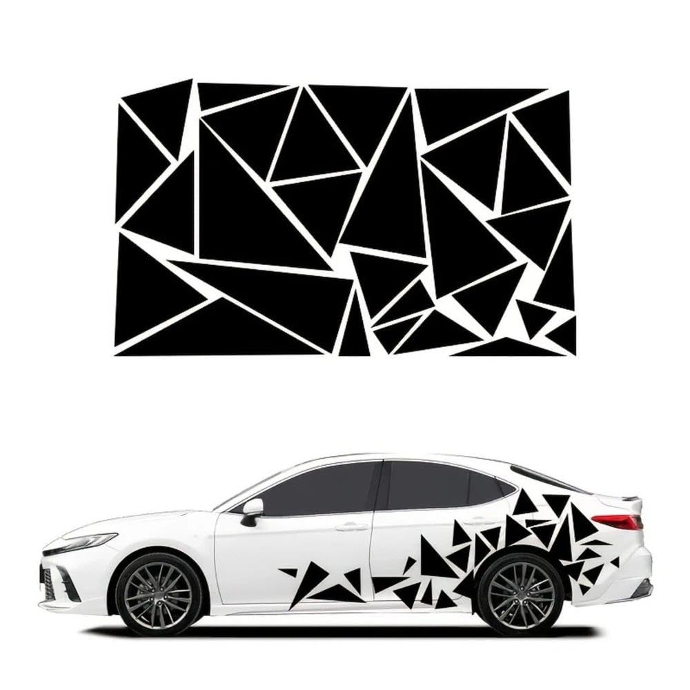 Decalcomanie per auto Decorazione Della Decalcomania Dell'autoadesivo Dell'automobile Della Grafica Dei Triangoli 1pc(WHITE,2pc)