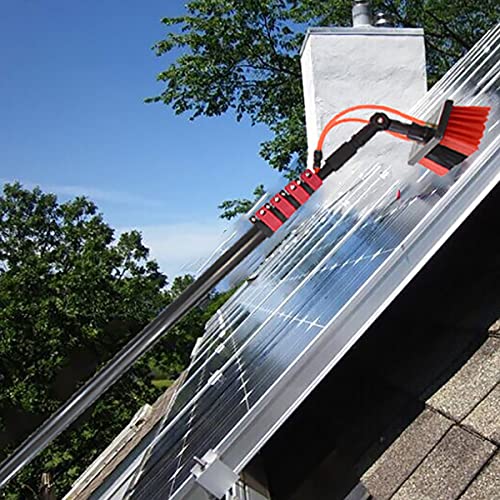 Cepillo para Limpieza de Paneles solares, Palo para Limpieza de Ventanas, Kit para Limpieza de Ventanas, Palo Alimentado con Agua o Manguera, Equipo para cepillos de Limpieza de Ventanas, l