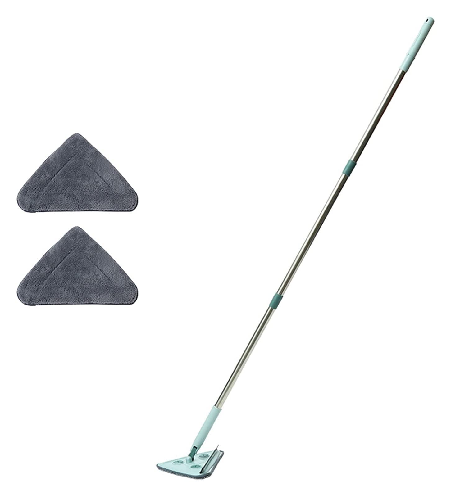 mop， Wet and Dry mop 360° Mop Multifunctional Extendable Microfiber Triangular Clean Rotating(A)
