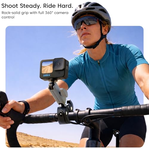 Image of Sounce Camera Clamp Handlebar Bike Mount 360 Double Ball Head Magic Arm with 1 /4 inch-20 Thread for Motorcycle /Monitor /Canon /Nikon /DSLR /Gopro /LED Lights /Ronin-M /Ronin MX /Freefly (Clamp), Black