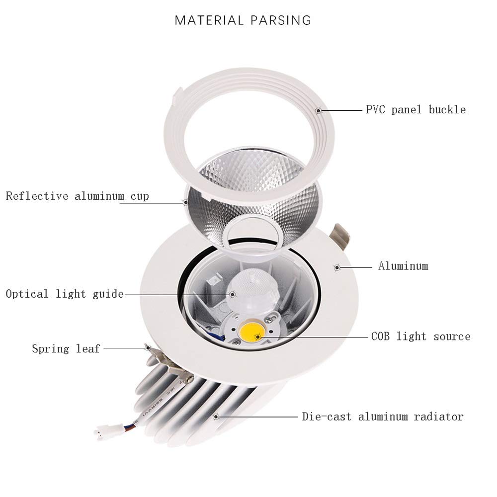 Wbudowana lampa typu Downlight LED Elephant Nose 3000K 4000K 5700K Ciepły, zimny biały Oświetlenie sufitowe do mycia ścian Inżynieria wewnętrzna Lampa sufitowa AC85-265V do łazienki Kuchnia Ciekawe