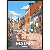 MJ-GRAPHICS® Poster Malmö Stadtstraßen Kunstdruck 