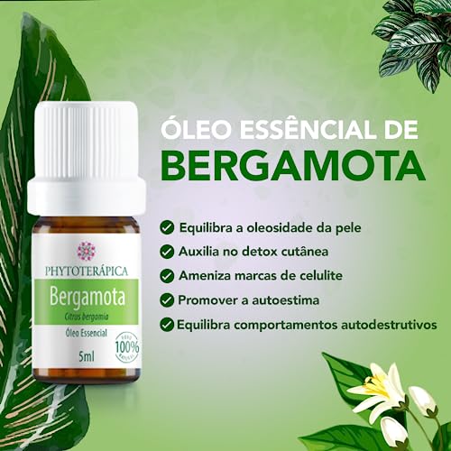 PHYTOTERAPICA - Óleo Essencial de Bergamota - Para Difusor, Massagem e Aromaterapia - Promove Autoes