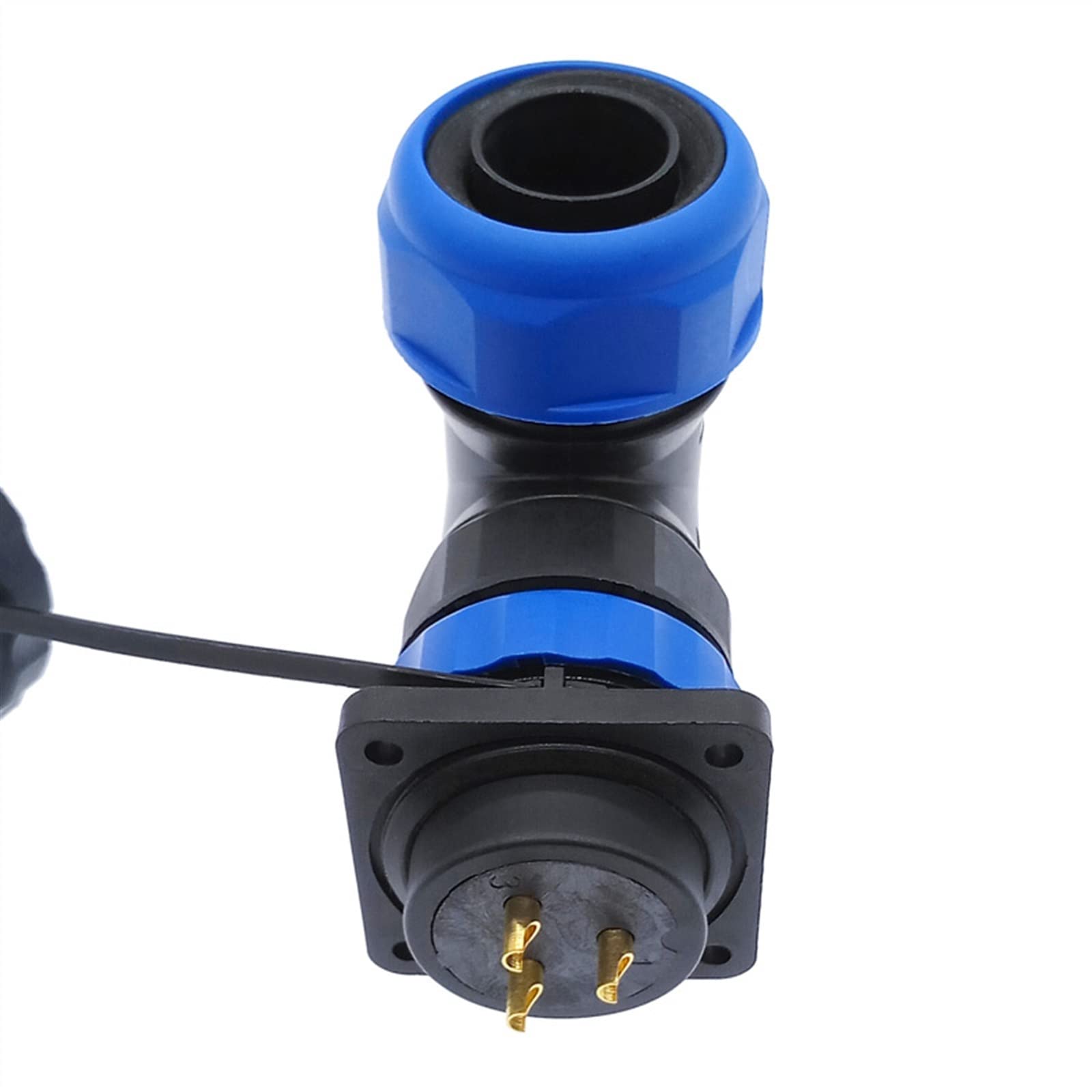Conector SP28 de 26 pines codo de 90 grados para tubo corrugado con proteccion estanca IP68