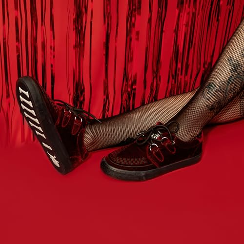 Image of T.U.K Shoes Velvet Anarchic Creeper Sneaker for Women and Men | 3 Dring Lace Up Shoes and Interlace | Classic Round Toe and Sole