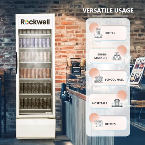 Image of Rockwell RVC550 Visi Cooler, Extra-Tall Single Door, Bright LED View, Heavy-Duty Cooling for Retail and Cafes, Low-Power System, 4-Year Warranty