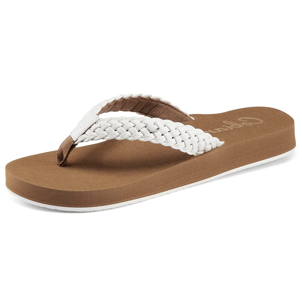 Women’s Summer Active Comfort Thick Top Sole Thong Braided Bounce Flip-Flops