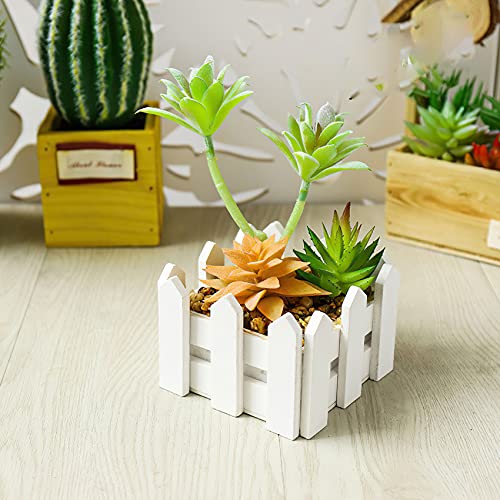 Baixtuo Plantas Suculentas Artificiales,Falso Plantas Decorativas,Plantas Artificiales Plásticas de Maceta ,Planta Artificial Decorativa,para la Sala de Estar, Dormitorio, Oficina (Verde, No. 4) Cover