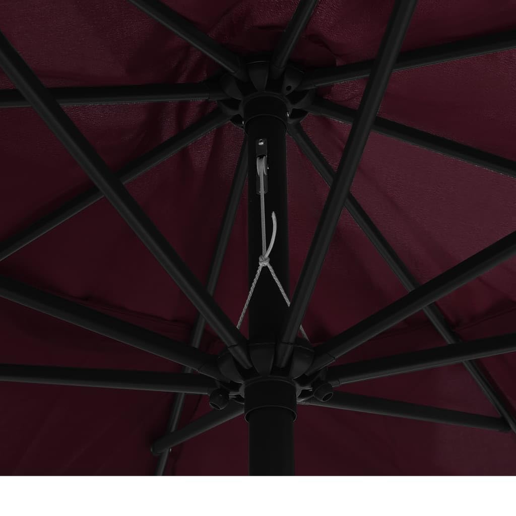 Parasol ogrodowy z mechanizmem korbowym, odporny na blaknięcie pokrowiec poliestrowy, metalowy słupek i 8 żeber zapewnia stabilność, wodoodporny do użytku na zewnątrz