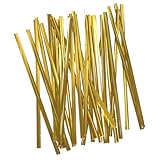 BUTIFULSIC 800Pcs Golden Ties for Wrapping Candy Bag Ties Treat Bags Bread Bags Sturdy Twist Ties with Festive Shine for Holiday Packaging Party Favors