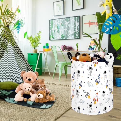 Image of Kids Laundry Hamper Clothes Gift Basket Storage Laundry Baskets Organizer Bin with Handles for Nursery Room