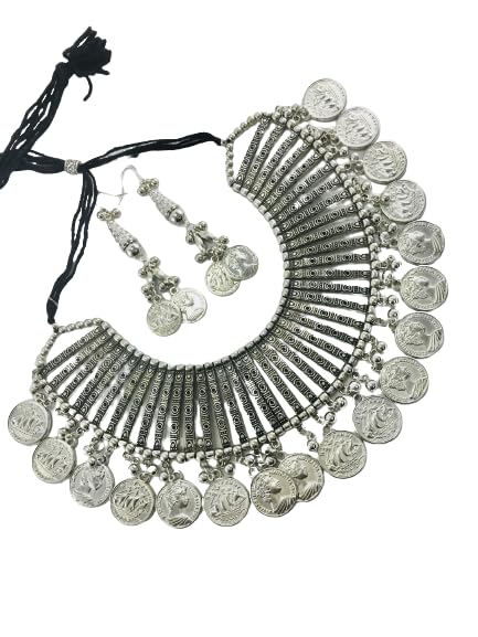 THE OPAL FACTORY Garba Silver Plated Jewellery Fancy Navratri Dandia jewellery Choker Set With Matching Earrinnf For Women. (B0CHPC8RCJ) Amazon Price History, Amazon Price Tracker