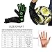 FitsT4 Sports Youth Adult Goalie Goalkeeper Soccer Gloves 3.5+3MM Super Grip Latex Finger Support Performance Glove Level 3.5 Prevent Injuries