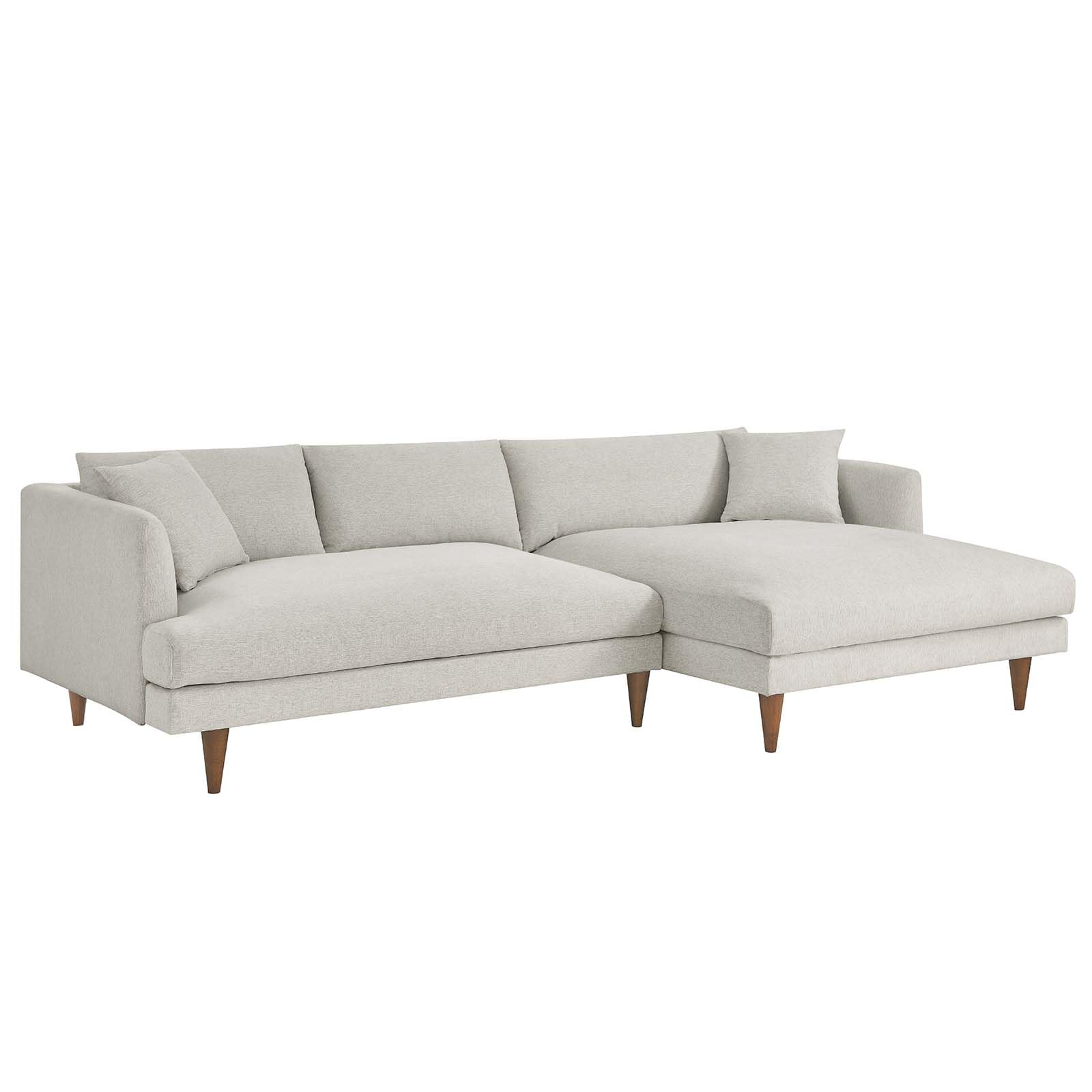 Modway Zoya Sofas Heathered Weave Ivory