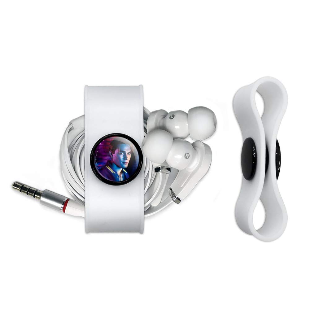 GRAPHICS & MORE Riverdale Archie Character Headphone Earbud Cord Wrap - Charging Cable Manager - Wire Organizer Set of 2 - White