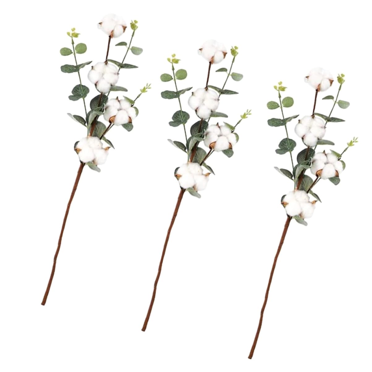 VALICLUD Künstliche Blume Eukalyptus 3 Stück aus Seidenblumen | Wohnzimmer und Schlafzimmer, Naturgetreue Deko für Arrangement und Vase