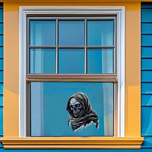 Image of 2Pcs Skull Decals, Halloween 3D Skull Car Decals for Truck Trailer SUV, Any Smooth Surface (B)