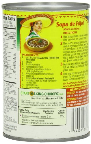 Rosarita Low Fat Refried Black Beans, 16 oz, 12 Pack - Thumbnail 3