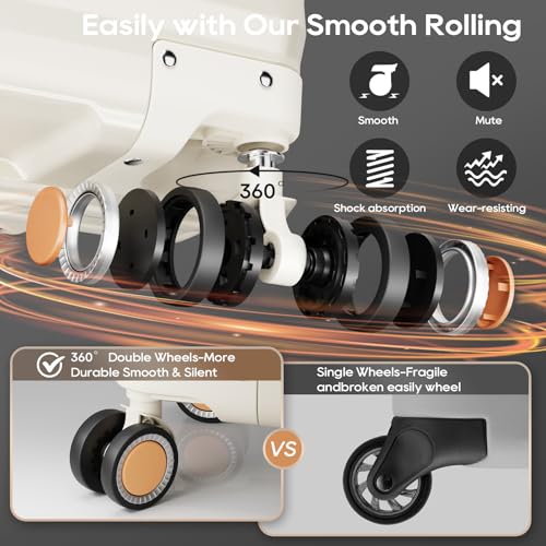 Joyway Hard Shell Luggage Sets 3 Pieces with Spinner Wheels, Lightweight Suitcase Set with Tsa Lock and Corner Protectors, Suitable for Travel Women and Men, White2