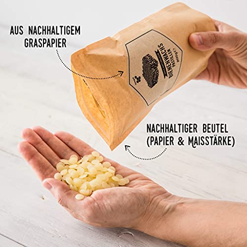 beegut Bienenwachs Pastillen - 100% natürliches Bienenwachs - perfekt für Kosmetik, Bienenwachstücher oder als Kerzenwachs - 200g nachhaltig verpackt – Bild 6