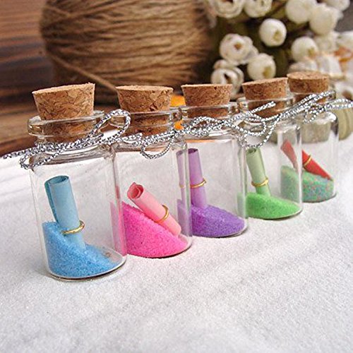 LEFV™ 25 Mini Glass Bottles 1-inch Message Treasure Charm Pendant Kit Makes Bottle Pendants