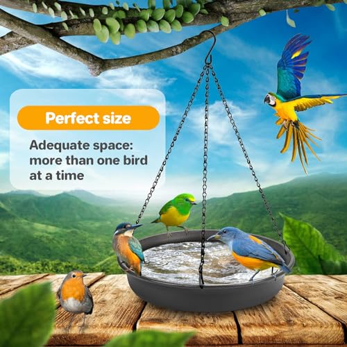 Hanging Bird Bath Hanging Bird-Feeder - CARGEN Garden BirdBath Tray Wildlife Feeder Plate Water Bowl or Water Bowl for Outdoors Garden Patio Decoration - Image 6