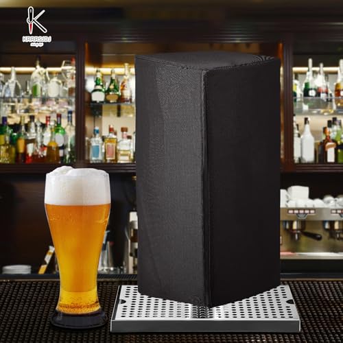 Kegerator Beer Tower Cover, Single or Double Tap Draft Tower Dust Cover, Waterproof, Tear-Resistant, Durable 600D (18*6.5*10, Black) by KRRRSJDJ - Image 7