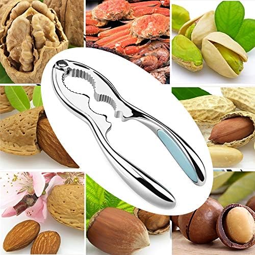 FLOWTRIC Nutcracker, Metal Nut Cracker Walnut Hazelnuts Almonds Seafood Cracker Pliers, Shells Remover Heavy Duty with Nuts Fork