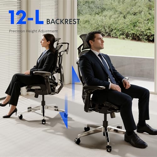 Image of FLEXISPOT ErgoX-PRO Ergonomic Office Chair Black - AeroWeave 5.0 Mesh Seat, 5D Lumbar, 7D Armrests, 4D Headrest, 551LBS Capacity - Office, Gaming, Home