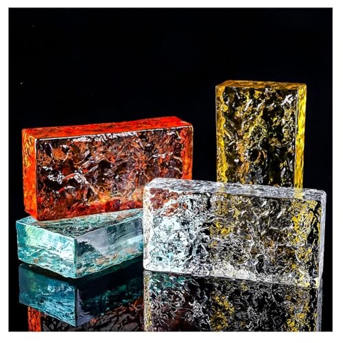 los ladrillos de vidrio, Bloques de vidrio Ladrillos de cristal Multicolor 200x100x50mm Aislamiento térmico acústico Mamparas de pared for edificios(Purple)