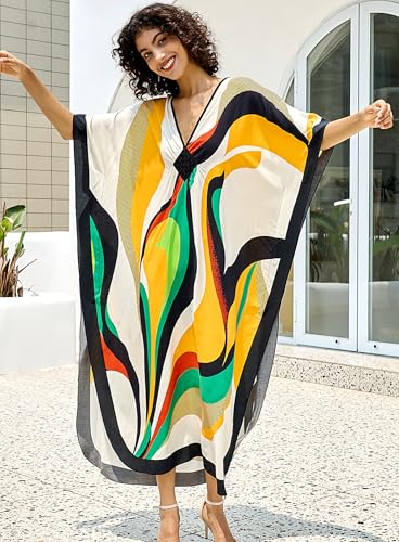 Caftans for Women Beach Cover Up Swimsuit Coverups Swimwear Tropical Dresses 2025 Summer Kaftan Dress2