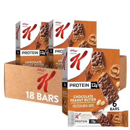 Special K Bar Protein Meal Bars, 12g Protein, Meal Replacement, Chocolate Peanut Butter (3 Boxes)
