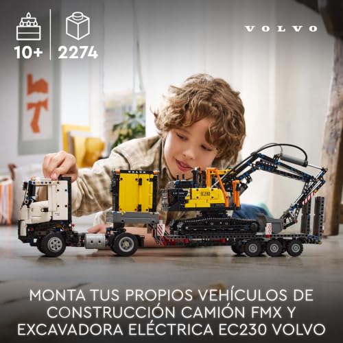Miniatura 3 de LEGO Technic Camión FMX y Excavadora Eléctrica EC230 Volvo Vehículos de Juguete, Regalo para Niños y Niñas de 10 Años o Más Aficionados al Motor y Las Obras, Decoración de la Estantería 42175