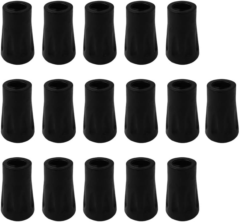 16 piezas de repuesto de puntas de bastón de senderismo, puntas de goma de 0.433 in, protectores para bastones de senderismo, bastones de esquí,