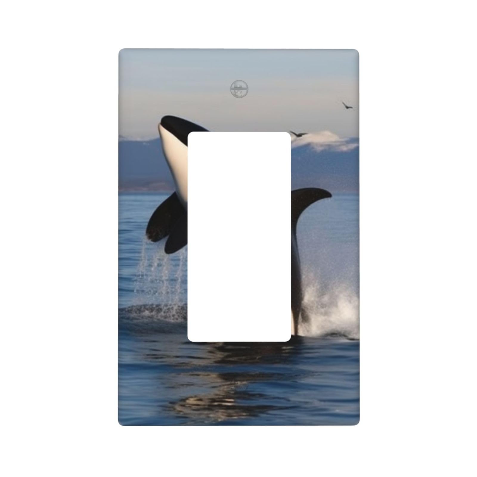 Decorator Wall Plate 1 Gang Light Switch Covers Decorator Receptacle Outlet Covers Killer Whale Wall Plates for Electrical Outlets Plug Cover Single Rocker Switch Plates