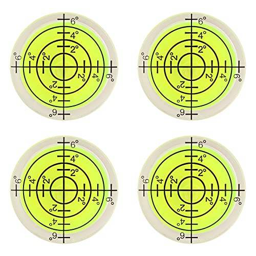 Nivofu 4stk Libelle, Wasserwaage, 32mm Durchmesser Wasserwaage Klein, Libelle Wasserwaage Mini, Libelle Wasserwaage Kleben, Wasserwaage Wohnmobil, Mini Bubble Spirit Level für Kamera Camping Wohnwagen