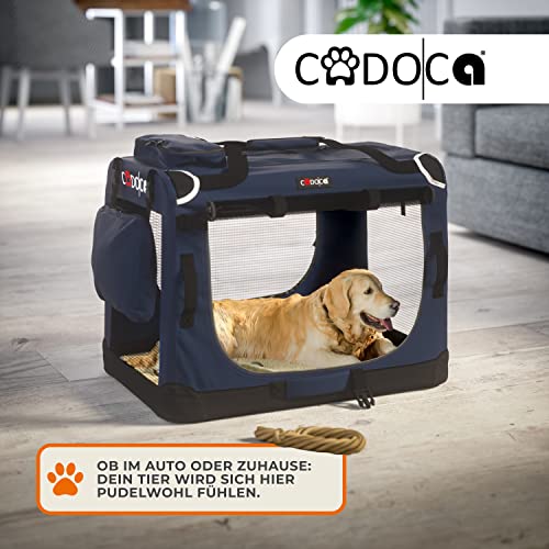 CADOCA® Hundebox Hundetransportbox faltbar robust S 50x34x36cm atmungsaktiv Transporttasche Haustiertransportbox Hundetragetasche Navy Blau