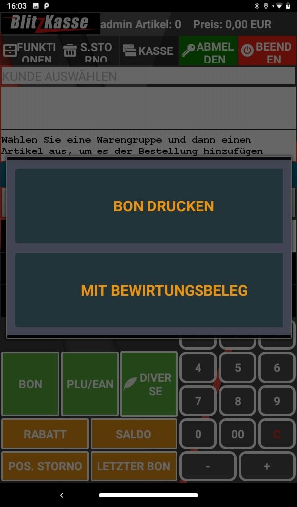 Mobiles Kassensystem für Gastronomie – 6" Handheld POS Kasse mit Bondrucker – ohne monatliche Gebühren – TSE-konform – für Restaurant, Café & Eisdiele – BLITZKASSE GASTRO BASIC