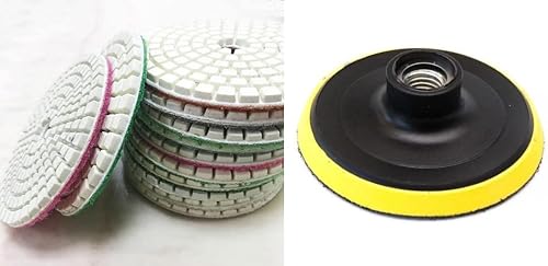 Almohadilla de pulido de resina de diamante de 6 pulgadas, disco de lijado 27 + 2 piezas para fabricación de piedra natural, molinillo de superficie