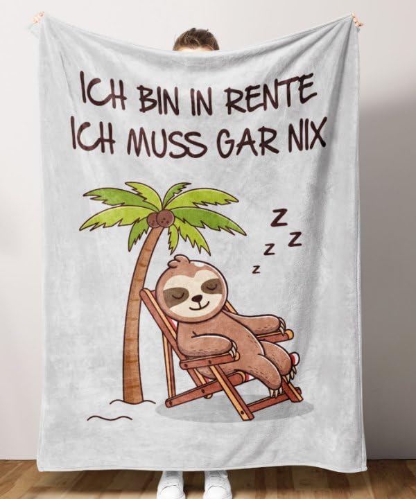 Encoink Lustiges Ruhestand Geschenk, Renteneintritt Geschenk Frau und Männer, Kuscheldecke, Abschiedsgeschenk Kollegen zum Ruhestand, Rentner Geschenk für Oma, Opa, Mama, Papa & Freunde 157×132 cm