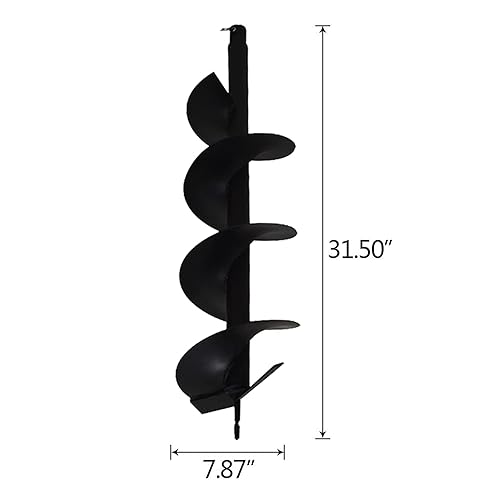 Miniatura 5 de ALL-CARB Broca de taladro de 8 x 31 pulgadas para jardín, broca en espiral, taladro de tierra o excavadora de agujero para paraguas con eje de 34