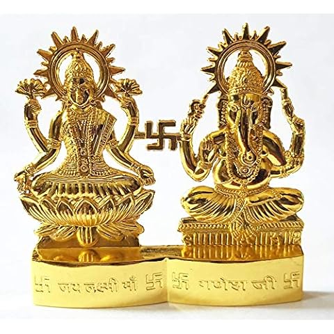 PARIJAT HANDICRAFT Lakshmi Ganesha Metal Figurine Set Cover