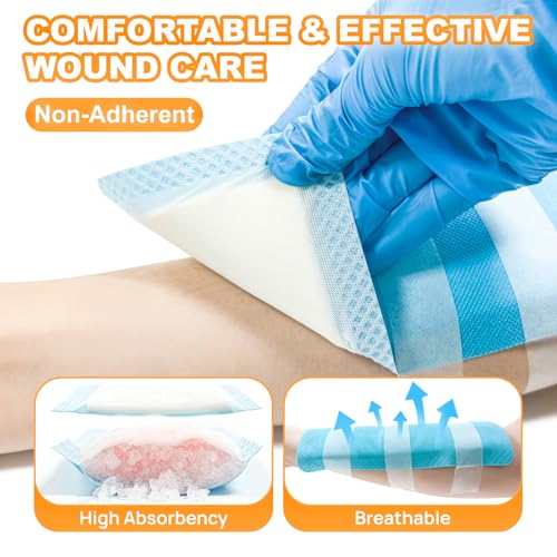 Carbou Medical Xeroform Petrolatum Dressing 2"x2" (Pack de 25) + Super Absorbent Wound Dressing 4"x8" (Pack de 10) miniatura 6
