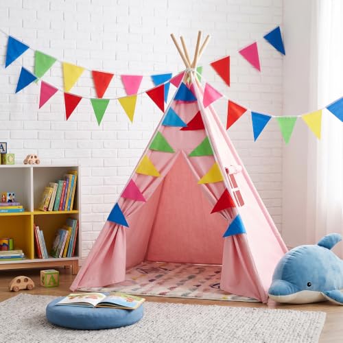 Image of RUBFAC 1700ft 1200pcs Colorful Pennant Banner Flags Bulk