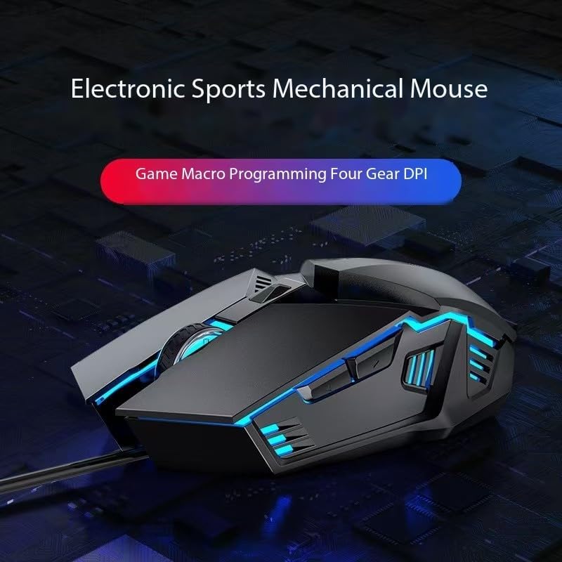 Gaming Mouse with LED Lighting, Wired USB, for PC Laptop Desktop, LOL Esports